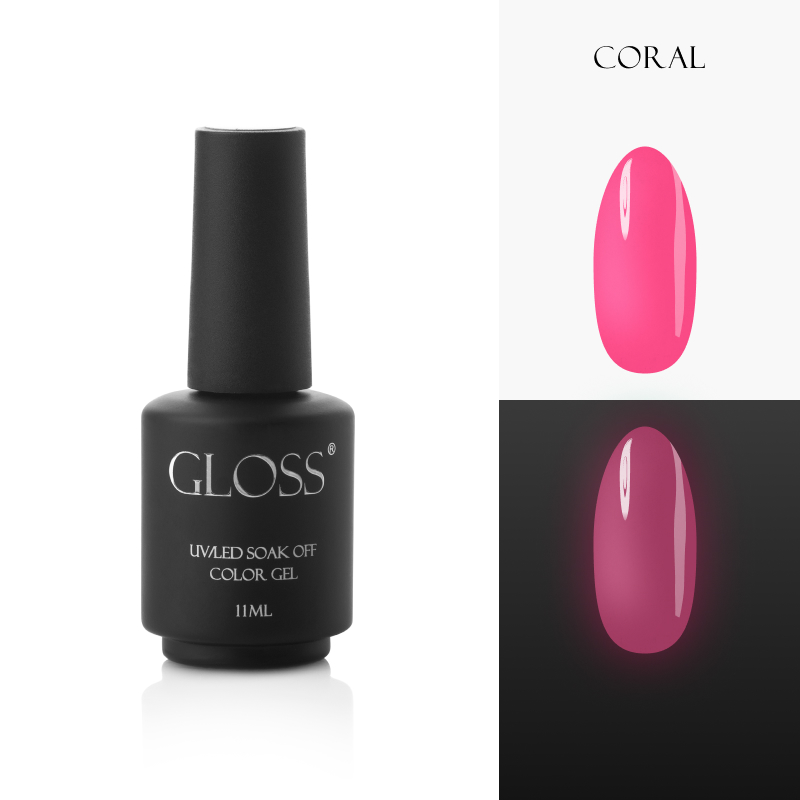 Luminescent gel polish Coral Elf, 11 ml